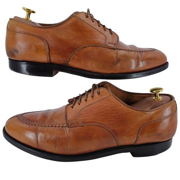 Alden 962 Norwegian Front Blucher Burnished Tan Calf Leather Mens 11 Dress Shoes - Picture 4 of 12